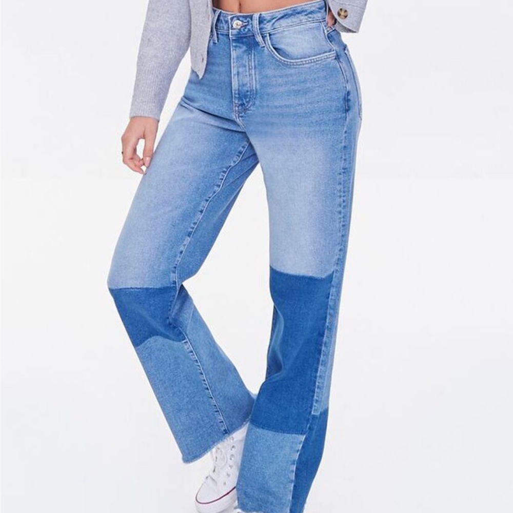 Forever 21 Faux Patch Stretchy Jeans Size 27